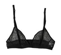 Dolce & Gabbana - Logo Mania Sheer Soft Cup Bra - Femme - Sous-vêtements - Noir - Taille: 38 FR