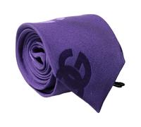 Dolce & Gabbana - Logo Monogram Silk Adjustable Necktie - Homme - Accessoires - Violet - Taille: ONE Size