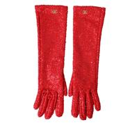 Dolce & Gabbana - Lurex Fantasia Mid Arm Length Gloves - unisex - Accessoires - Rouge - Taille: ONE Size