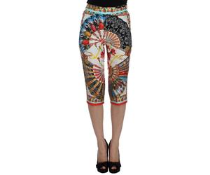 Dolce & Gabbana - Majolica Sicily Capri en Soie - Femme - Pantalons - Beige - Taille: 36 FR