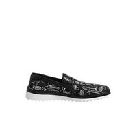 Dolce & Gabbana - Mocassins imprimés avec détails du logo - Homme - Chaussures - Noir - Taille: 42 1/2 EU