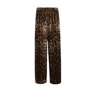 Dolce & Gabbana - Pantalon en soie avec motif animal - Femme - Pantalons - Brun - Taille: 40 FR