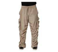 Dolce & Gabbana - Pantalon Jogger Parachute Cargo Froncé - Homme - Pantalons - Brun - Taille: L