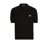 Dolce & Gabbana - Polo en coton avec étiquette logo - Homme - Tops - Noir - Taille: M