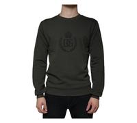 Dolce & Gabbana - Pull à imprimé couronne vert armée - Homme - Pulls - Vert - Taille: XS