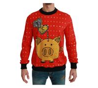 Dolce & Gabbana - Pull Cristal Cochon de l`Année - Homme - Pulls - Rouge - Taille: 2XL