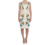 Dolce & Gabbana - Robe en Brocart Blanc Floral Sicily - Femme - Robes - Blanc - Taille: 38 FR