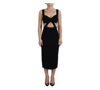 Dolce & Gabbana - Robe Midi Moulante Sheath en Viscose Noire - Femme - Robes - Noir - Taille: 36 FR
