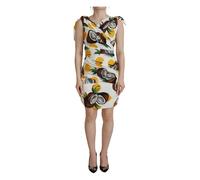 Dolce & Gabbana - Robe Mini Sheath en Soie avec Imprimé Noix de Coco Blanc - Femme - Robes - Multicolore - Taille: 40 FR