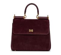 Dolce & Gabbana - Sac porté main structuré avec breloque cadenas - Femme - Sacs - Brun - Taille: ONE Size
