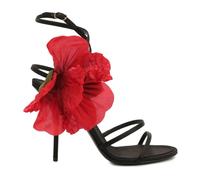 Dolce & Gabbana - Sandales Keira avec Fleurs Appliquées - Femme - Chaussures - Noir - Taille: 36 1/2 EU