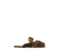 Dolce & Gabbana - Shearling and Suede Slippers - Femme - Chaussures - Brun - Taille: 38 EU