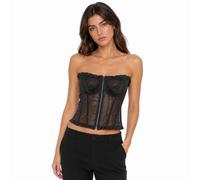 Dolce & Gabbana - Silk-blend Ribbed Strapless Top - Femme - Tops - Noir - Taille: 40 FR