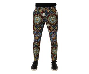 Dolce & Gabbana - Stained Glass Window Style Print Pantalons - Homme - Pantalons - Multicolore - Taille: S