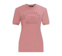 Dolce & Gabbana - T-shirt avec logo imprimé - Femme - Tops - Rose - Taille: 36 FR