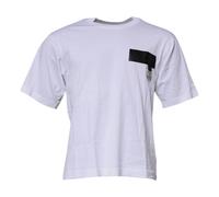DOLCE & GABBANA T-shirt blanc logo patch coton col rond IT44/US34/XS 600usd