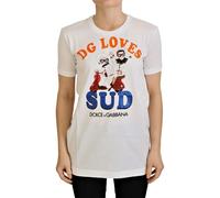 Dolce & Gabbana - T-shirt col rond coloré - Femme - Tops - Blanc - Taille: 36 FR