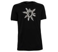 DOLCE & GABBANA T-Shirt Cœur Sacré En Coton Noir Et Blanc