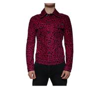 Dolce & Gabbana - Veste Fuchsia à Boutons Léopard - Homme - Chemises - Multicolore - Taille: M