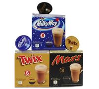Dolce Gusto Boissons au Chocolat - 24 Capsules (8 Mars + 8 Twix + 8 Milky Way)