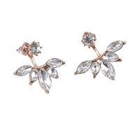 DolceTiger Boucles d'oreilles de Femme Nouveauté Style Forme de Perle de Zircon Diamant Mode en Oreilles Percées Mariage Bijoux Cadeaux de l'amour (Or rose) (Or rose)