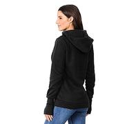 DolceTiger Enceinte Sweat à Capuche Sweat-Shirt pour Femme Manches Longues et Col Roulé Haut Pull d'allaitement Femme Haut d'allaitement Multifonctionnel Hauts de Maternité avec Poches (Black, L)