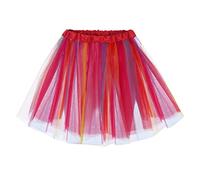DolceTiger Jupon Tulle Deguisement Femme Jupe Multicolore Bonbon pour Femme Soutien Demi-Corps bouffée Jupon coloré Petite Jupe Courte Jupe en Tulle Ballet Tutu en Tulle (Red, One Size)