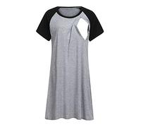 DolceTiger Maternité Nuisette Grossesse Chemise De Nuit Allaitement Femme Robe De Nuit Maternité Longue