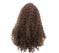 DolceTiger Perruque Femme SynthéTique Cheveux Perruque Afro Perruque Ombre Noir Longue BoucléE (marron)