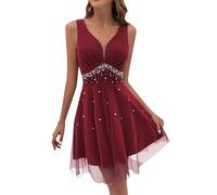 DolceTiger Robe Femme Chic Et Elegant Robe Sexy Robe Longue Femme Hiver Robe DeSoiree Femme RobeSoiree Femme Robe Femme Hiver Robe Médiévale (Red, S)