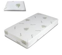 DOLCI SOGNI Matelas Bebe 60x120 cm pour Lit Bebe, Épaisseur 16 cm, Oeko-TEX® Matelas pour Lit Parapluie + Oreiller, Doublure à l'Aloe Vera Rafraichissant, Amovible et Lavable, Anti Acarien