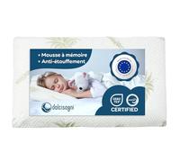 DOLCI SOGNI Oreiller Enfant 60x40 - Coussin Enfants de Plus de 2 Ans - Doux et Respirant pour Sommeil Réparateur - 100% Mousse Mémoire Naturelle Certification Oeko-TEX® - Hypoallergénique