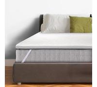 DOLCI SOGNI Topper pour lit double 140 x 200 cm à mémoire de forme, 100 %, épaisseur 7 cm, avec doublure matelassée en microfibre, lit français avec élastiques de soutien