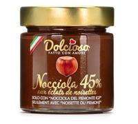 DOLCIOSO - Pâte à Tartiner Nocciola 45% aux Éclats de Noisettes du Piémont IGP - Sans Colorant ni Conservateur - le pot de 200g - Le Lot De 4