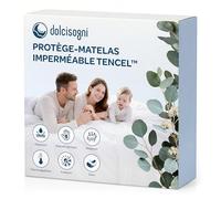 Dolcisogni Protège Matelas 70x140 Lit Bébé - Alèse Imperméable en Fibre Naturelle Tencel - Antiacariens et Hypoallergénique - Respirant et Thermorégulateur - Bonnet Élastique
