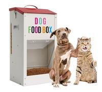 DOLEMODUO Mangeoire automatique galvanisée pour chien, 11,3 kg, avec poignée, distributeur de nourriture en acier galvanisé pour intérieur et extérieur, convient pour les petites, moyennes et grandes