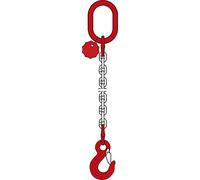 Dolezych Elingue chaîne à 1 Brin avec Crochets à linguete, Longueur = 2 m, Rouge/Noir