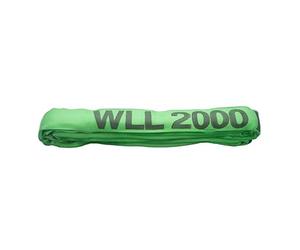 Dolezych Élingue Ronde à Double Manteau, capacité de Charge 2000 kg, Longueur : 2,50 m, Couleur : Vert, Sangle de Levage résistante Conforme à la Norme en 1492-2