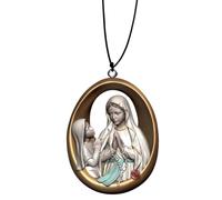 Dolfi | Collier Vierge de Lourdes avec Bernardette 1,50 cm | Bois coloré à la main en Val Gardena | Figurine de crèche