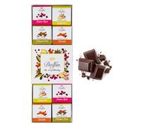 Dolfin® | Caisse de 24 Carrè Assortis | Chocolats assortis 12 saveurs épicées | Chocolats cadeaux | Boites de Chocolats - 108 Gr