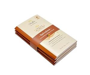 Dolfin Chocolat au Lait & Spéculoos Caramélisé - Tablette de Chocolat Belge Décadent, Biscuit Sablés Croustillants - Confiseries de Qualité, Idée Cadeau - Fait en Belgique, 210g, Lot de 3