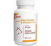 DOLFOS Dolvit Bêta-carotène & Biotine Forte 90 comprimés : complément alimentaire pour une peau et un pelage sains chez les chiens