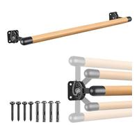 Dolibest 100cm Barre de Ballet, Réglable Barre de Danse Classique Murale en Bois Enfants & Adultes pour l'entraînement à la Barre à Domicile avec Support, 4cm Diamètre