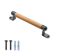 Dolibest 25cm Main Courante Bois, Enfant Poignées de Sécurité Personnes âgées Barre d'appui Rampe d'escalier pour Intérieur/Extérieur pour Murs d'escalade / Portail de Grange / Placard / Garage