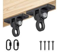 Dolibest 2pcs Crochet de Balançoire, Crochet de Suspension Hamac Fixation Sac de Frappe plafond Fixation pour Fauteuil Suspendu Pivotante 180° Pour Pontage au Plafond sur Poutre en Bois,900lbs/Style A