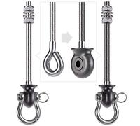 Dolibest 2pcs Crochet de Hamac, 19.5cm Accroche de Balançoire Fixation Fauteuil Suspendu de 180 Pivot Ensemble Plafond Poutre Chaise de Yoga Sac de Frappe Materiel de Suspension, 1500lbs