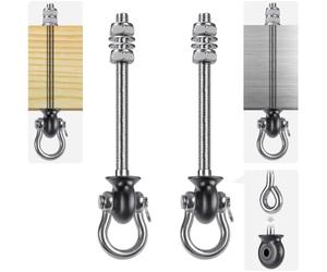 Dolibest 2pcs Crochet de Hamac, 19.5cm Accroche de Balançoire Fixation Fauteuil Suspendu de 180 Pivot Ensemble Plafond Poutre Chaise de Yoga Sac de Frappe Materiel de Suspension, 1500lbs