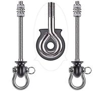 Dolibest 2pcs Crochet de Hamac avec Roulement, 24.5cm Accroche de Balançoire Fixation Fauteuil Suspendu de 180 Pivot Ensemble Plafond Poutre Chaise de Yoga Sac de Frappe Materiel de Suspension,1500lbs