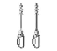 Dolibest 2pcs Crochet de Hamac, M10 x 128mm Accroche de Balançoire Fixation Fauteuil Suspendu Pivot Ensemble Support Fixation Plafond/Poutre pour Corde Yoga/Cerceau Aérien/Sac Frappe/Sac Sable,1500lbs