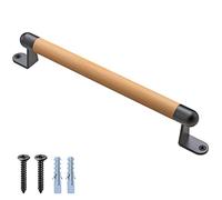 Dolibest 38cm Main Courante Bois, Enfant Poignées de Sécurité Personnes âgées Barre d'appui Rampe d'escalier pour Intérieur/Extérieur pour Murs d'escalade / Portail de Grange / Placard / Garage